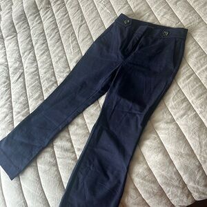 Ann Taylor Petite Cropped Navy Dress Pants